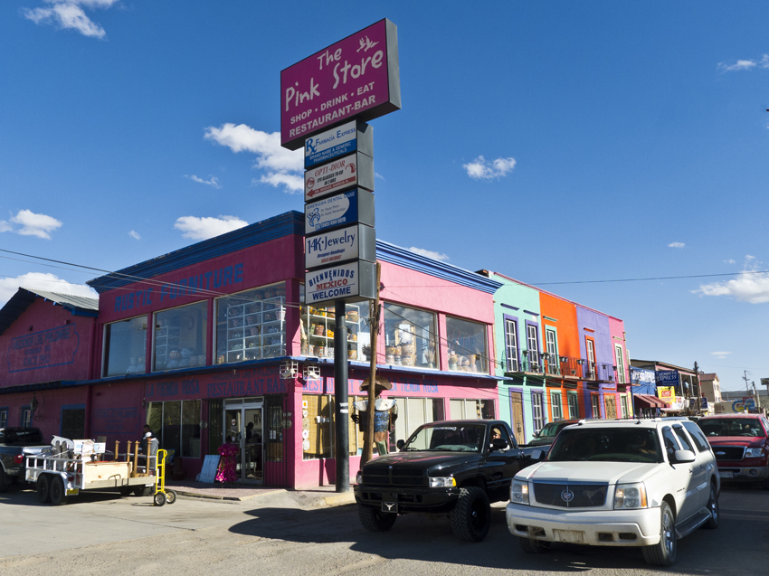 the pink store exterior, palomas, mexico