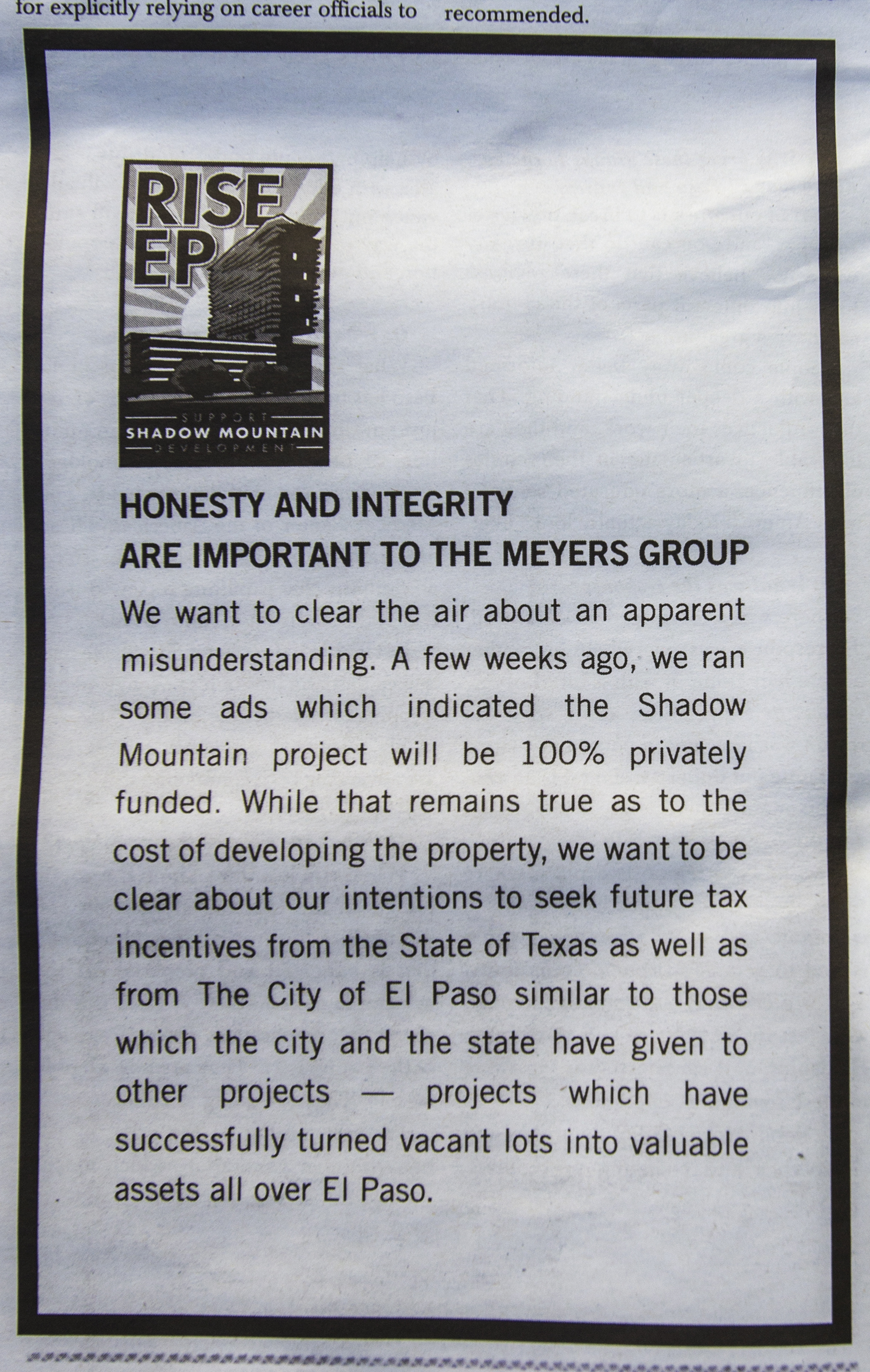Meyer's Group Honesty and Integrity